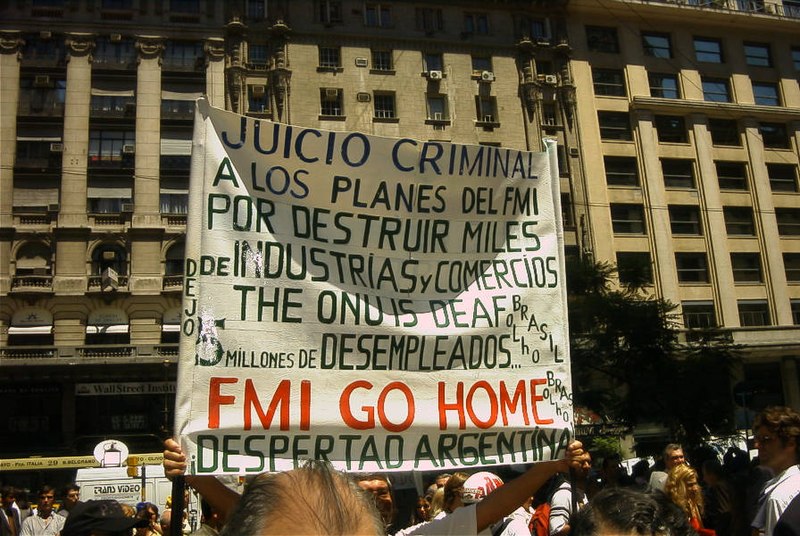 Manifestación en Buenos Aires durante la crisis de 2002